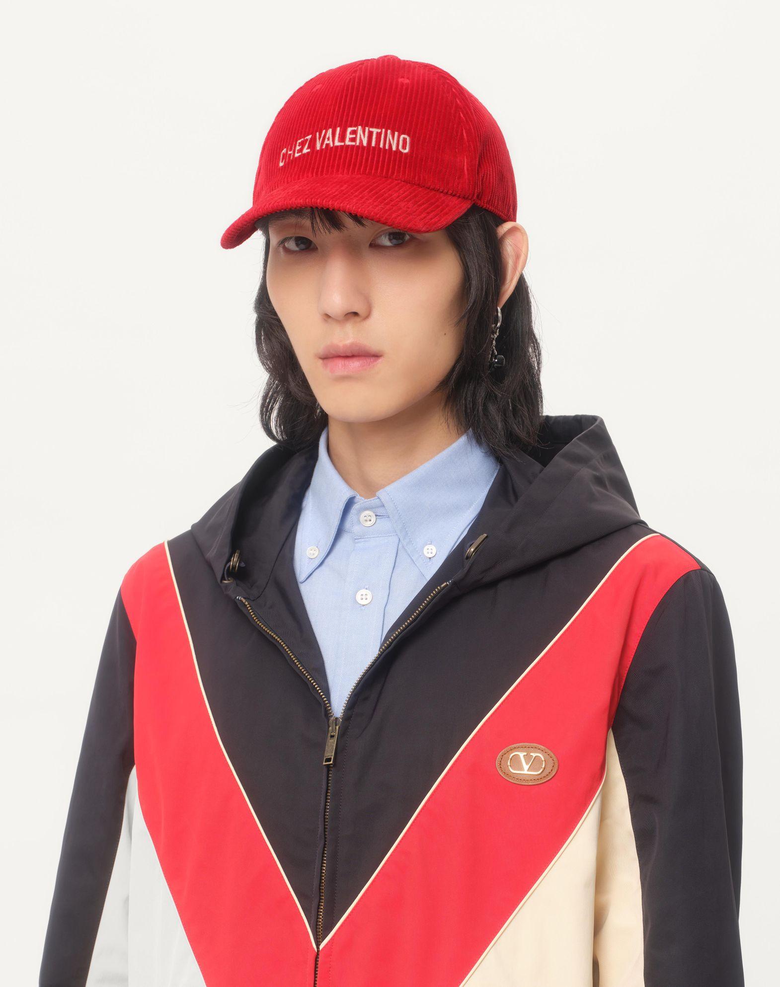 Chez Valentino Velvet Baseball Cap With Embroidery Product Image
