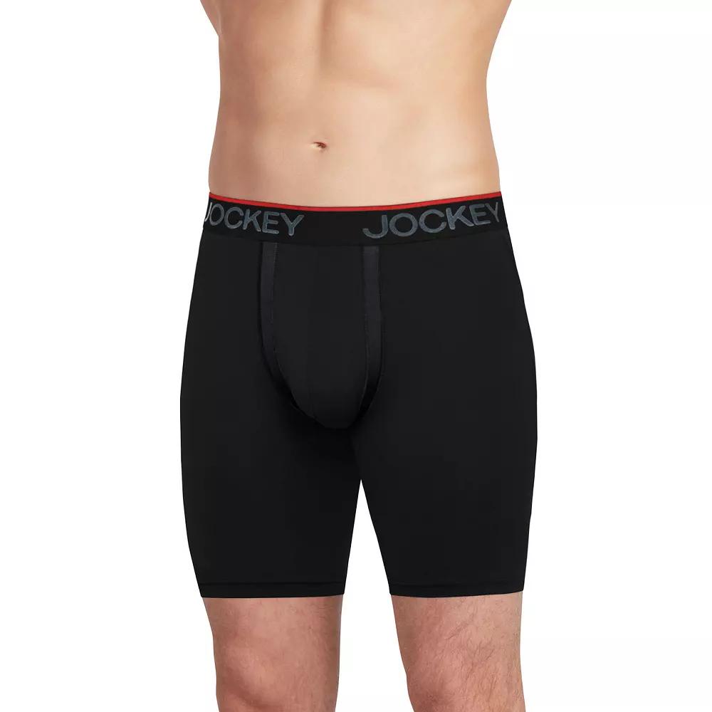 Men's Jockey 3-Pack Chafe-Proof Pouch Microfiber 8.5" Long Leg Boxer Briefs,  Product Image