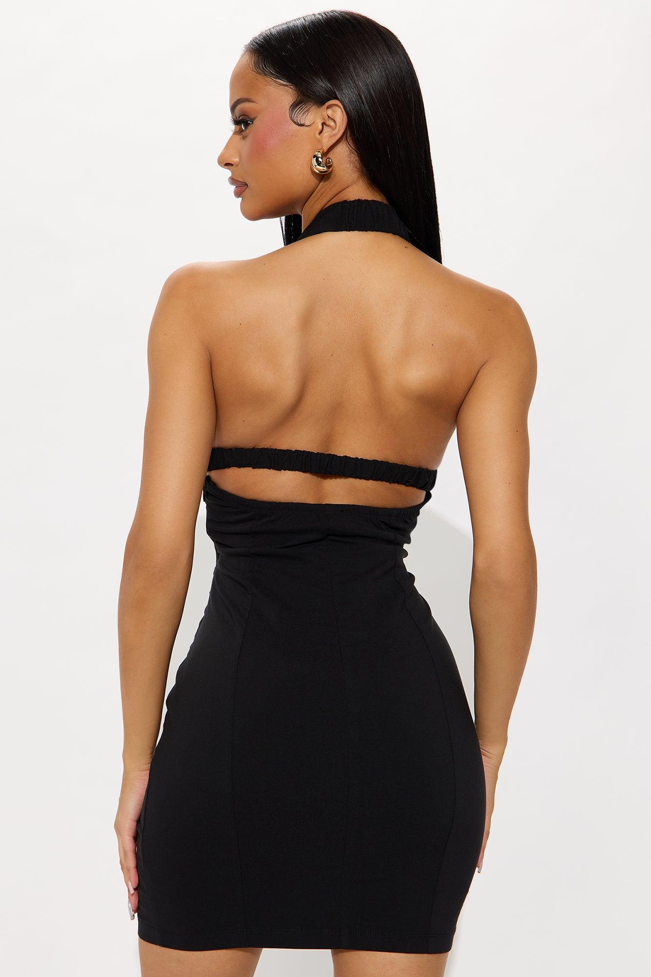 Lucille Halter Mini Dress - Black Female Product Image