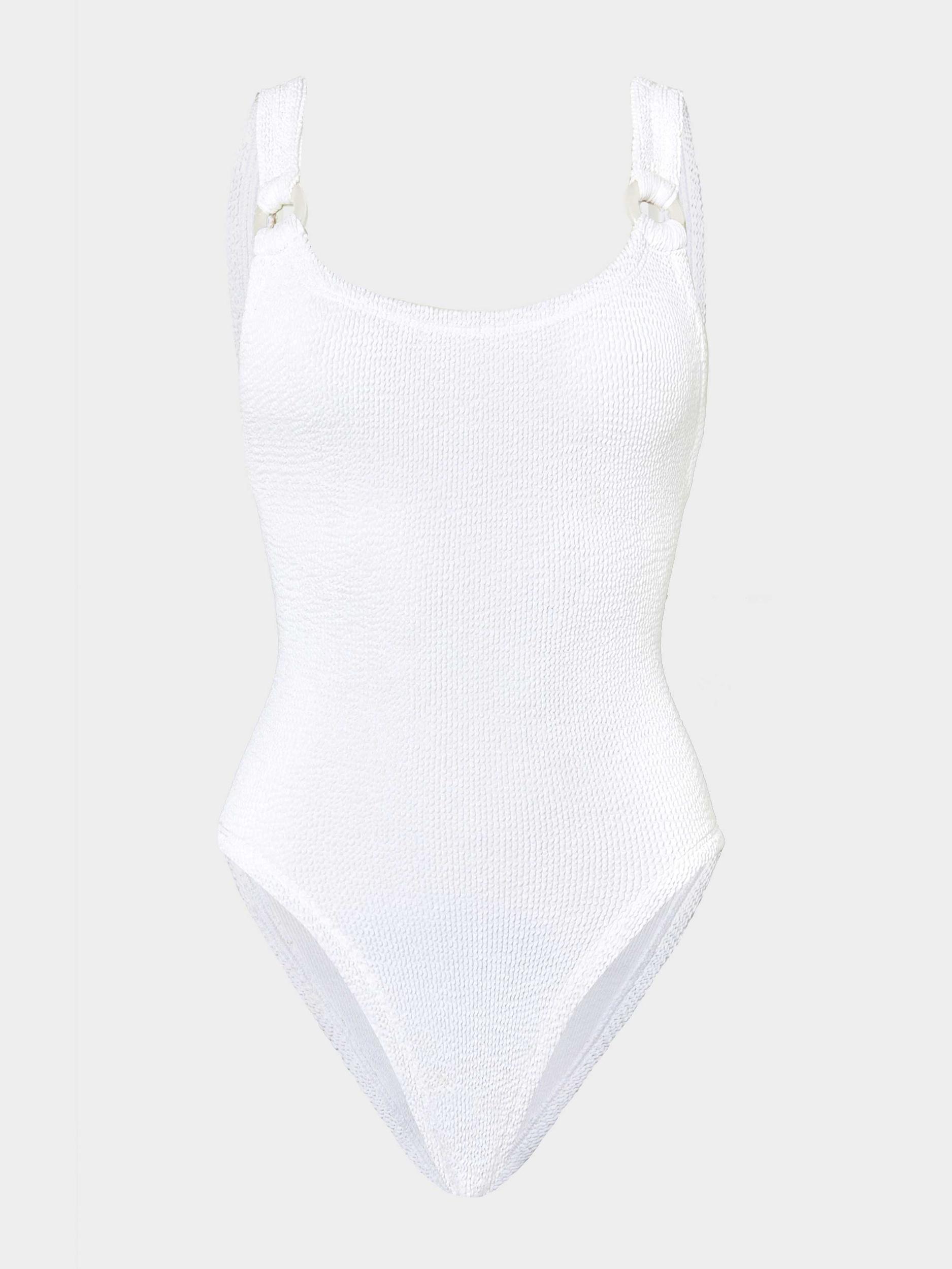 Domino Swim With Pearly Hoops - White Product Image