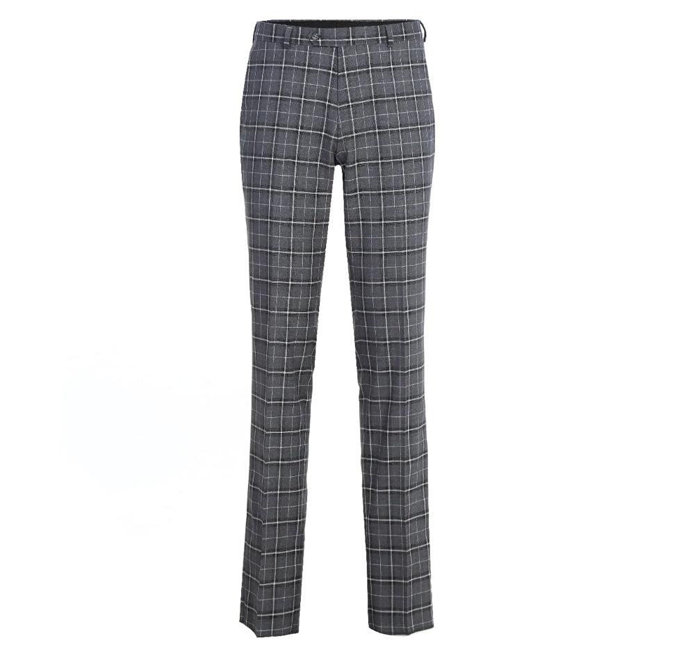 Lozano Collection - Men's 2 Piece Regular Fit Gray Check Pattern Suit Male Product Image