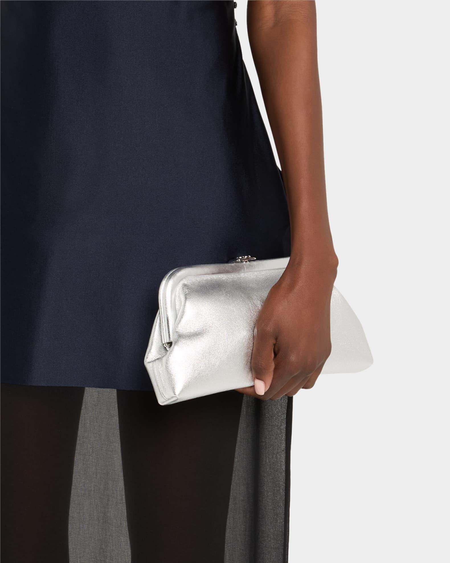 Skylar Frame Metallic Leather Clutch Bag  Product Image