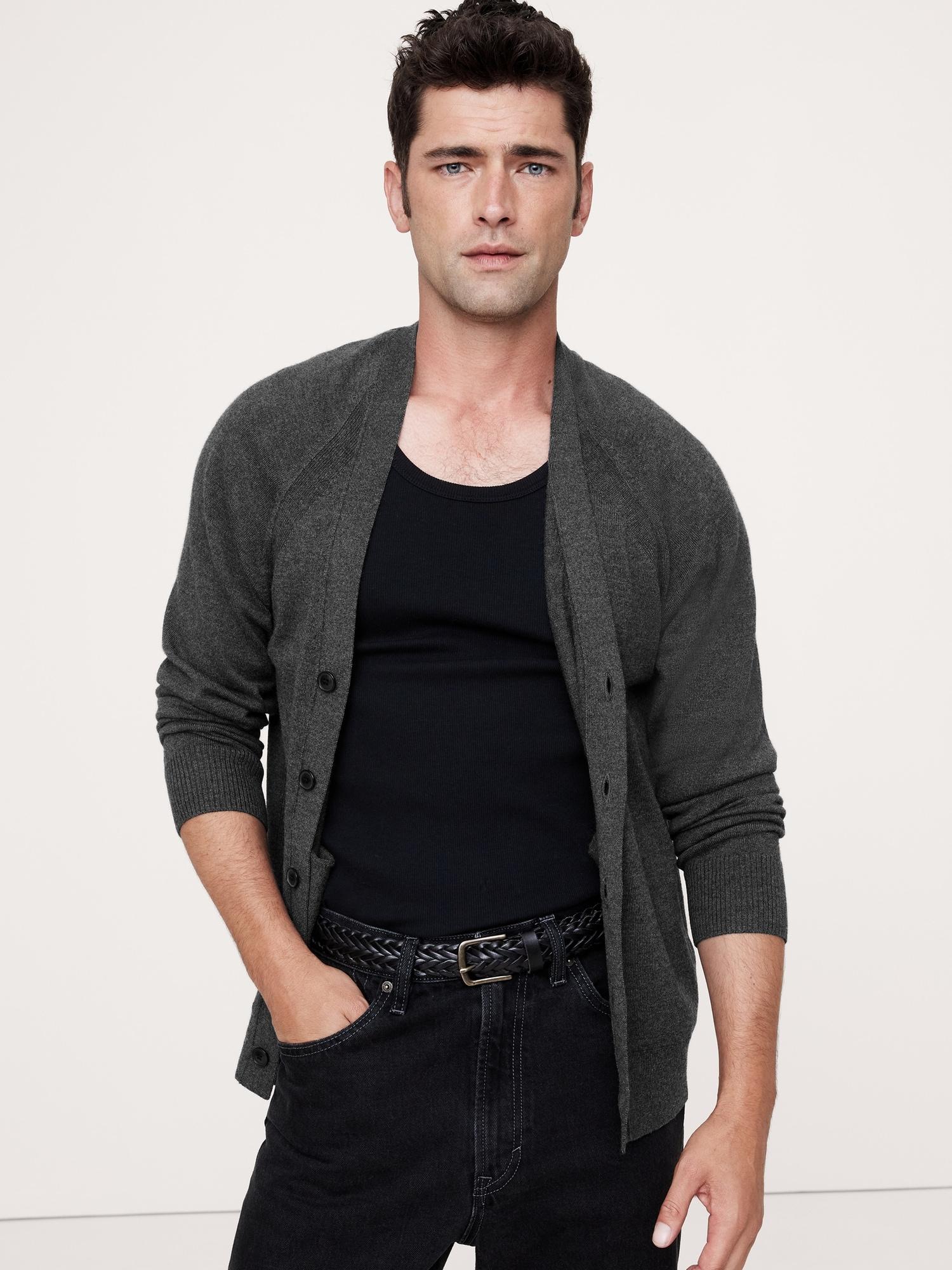 Italian Merino Cardigan Sweater Product Image