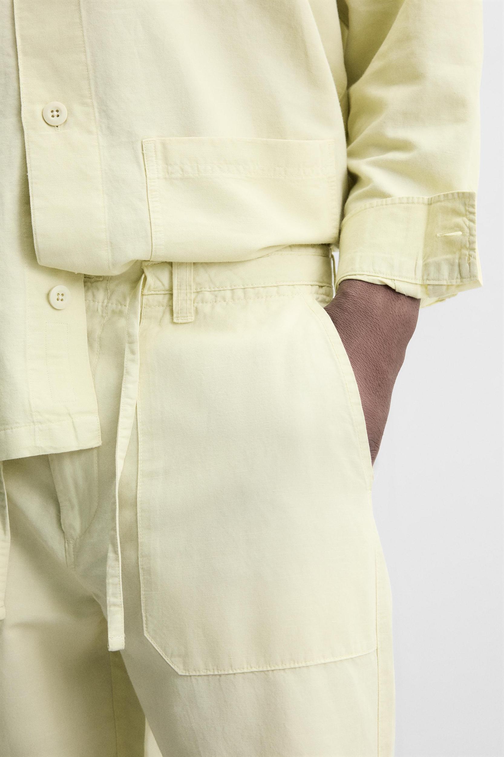 STRAIGHT FIT LINEN COTTON PANTS Product Image