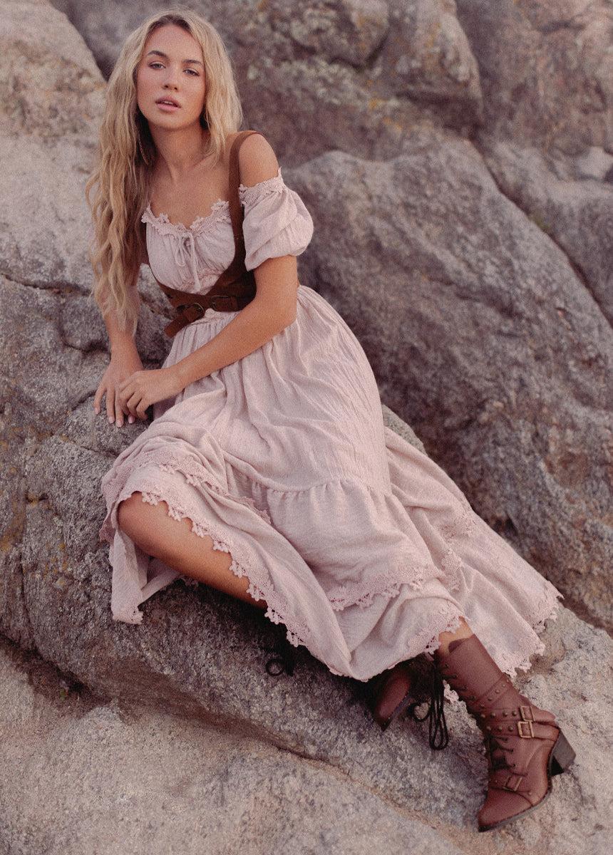 Rowan Leather Combat Boot in Brown Female Product Image