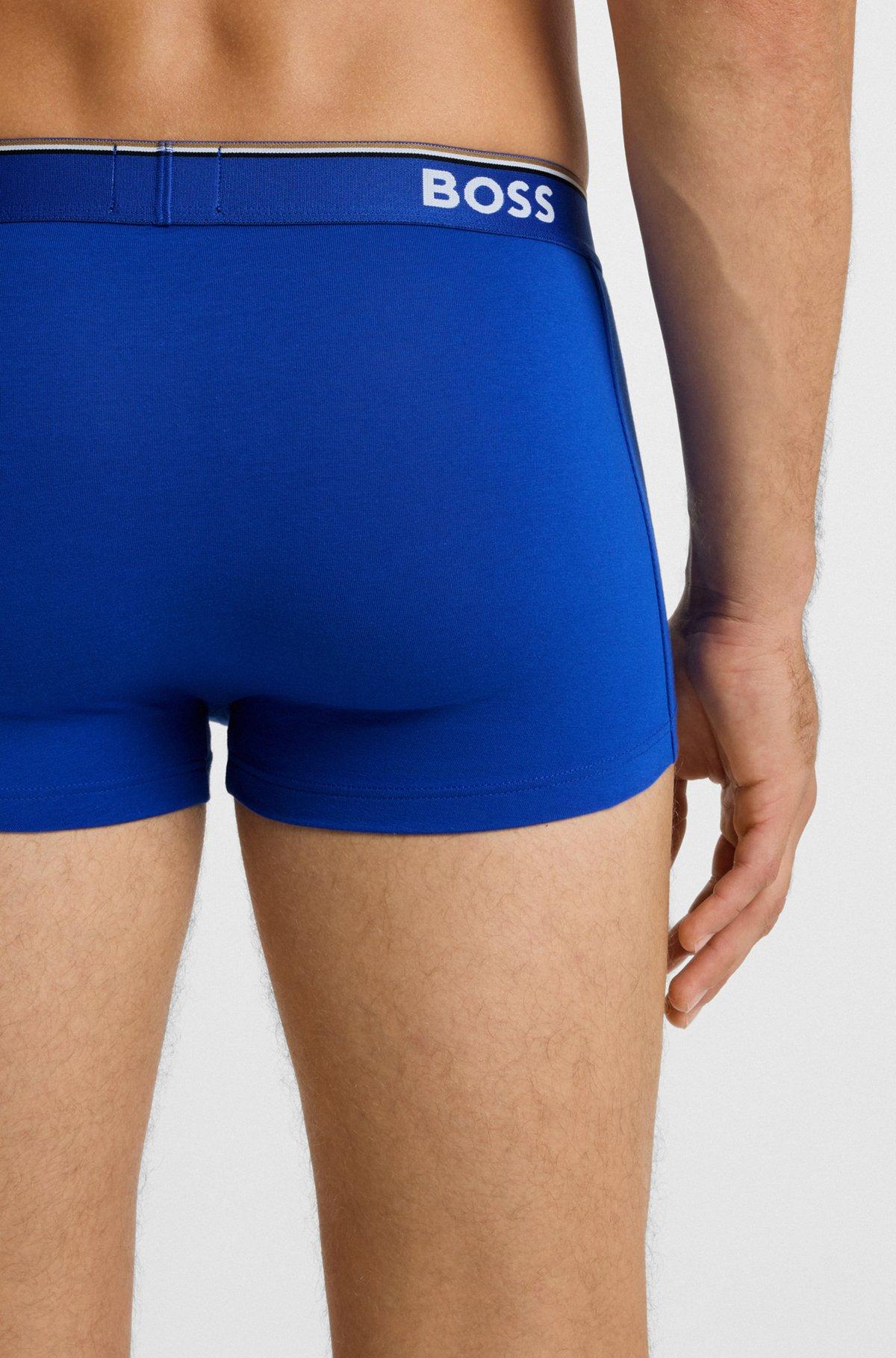 Three-pack of logo-waistband trunks in stretch cotton Product Image