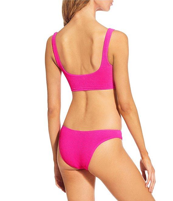 GB Solid Scrunchie Textured Extra High Leg Scoop Swim Bottom Product Image