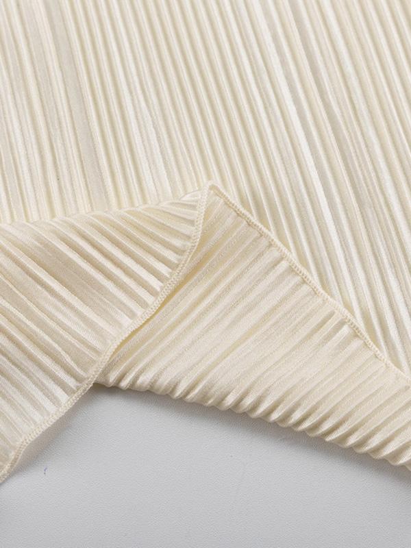 Long Sleeves Loose Lace-Up Pleated Solid Color Split-Joint Deep V-Neck Blouses&Shirts Tops Product Image