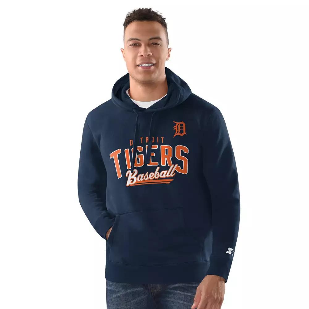Men's Starter Navy Detroit Tigers Classic Pullover Hoodie,  Product Image