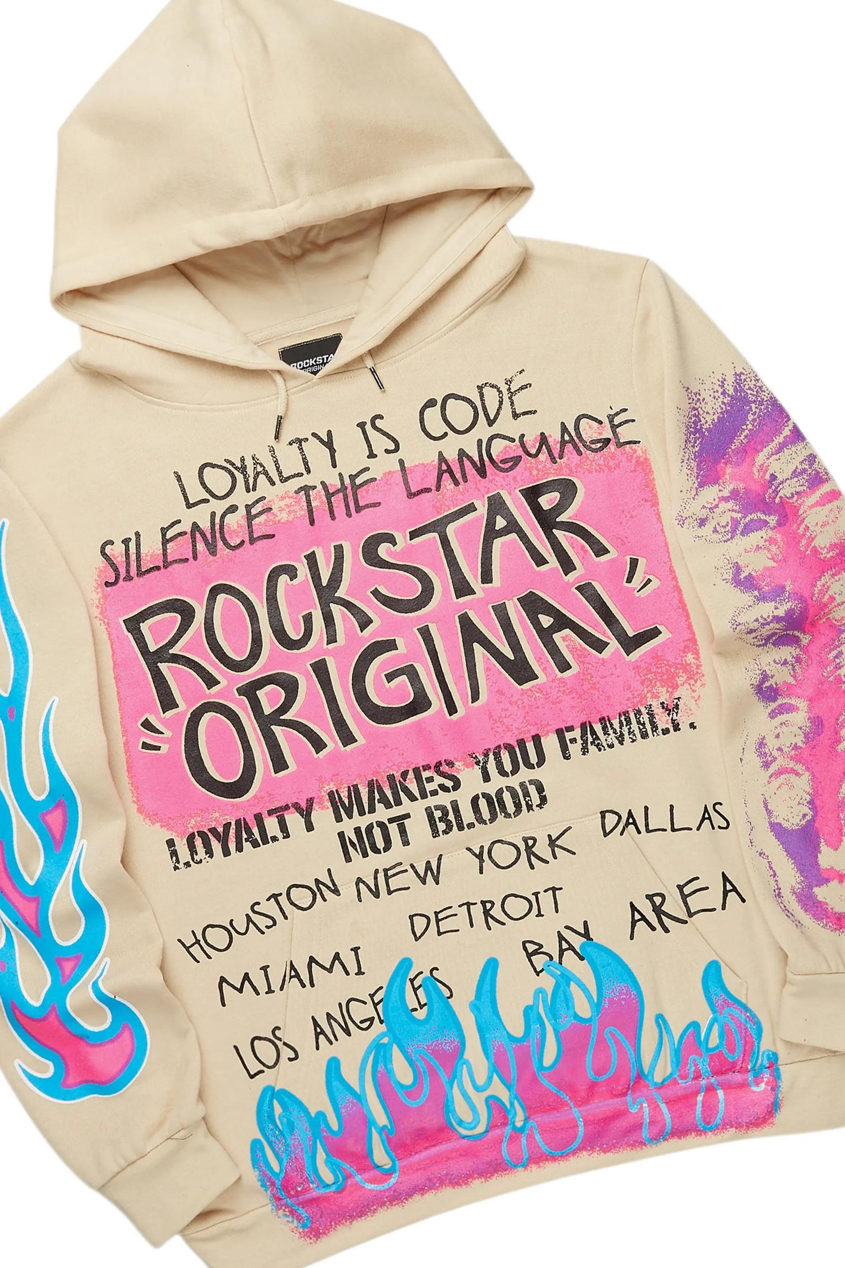 Beno Beige Hoodie/Baggy Track Pant Set Male Product Image