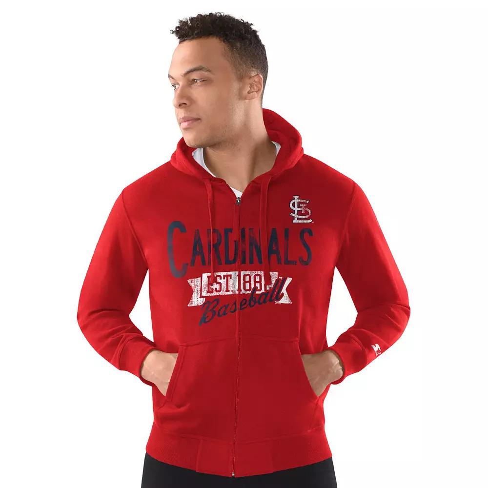 Men's Starter Red St. Louis Cardinals Distressed Full-Zip Hooded Jacket,  Product Image
