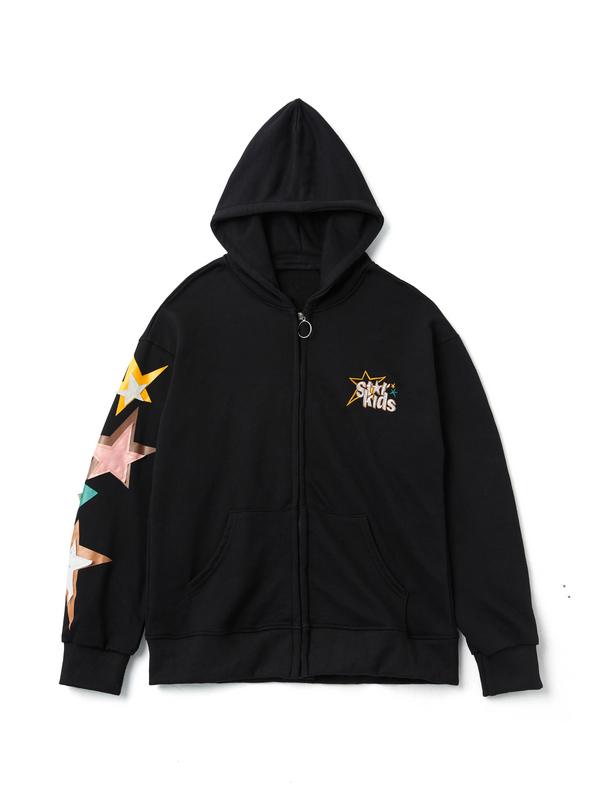 Vintage Star Print Oversized Hoodies Product Image