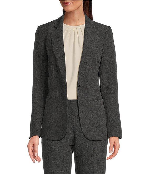 Anne Klein Crossdye Stretch Notch Lapel One-Button Blazer Product Image