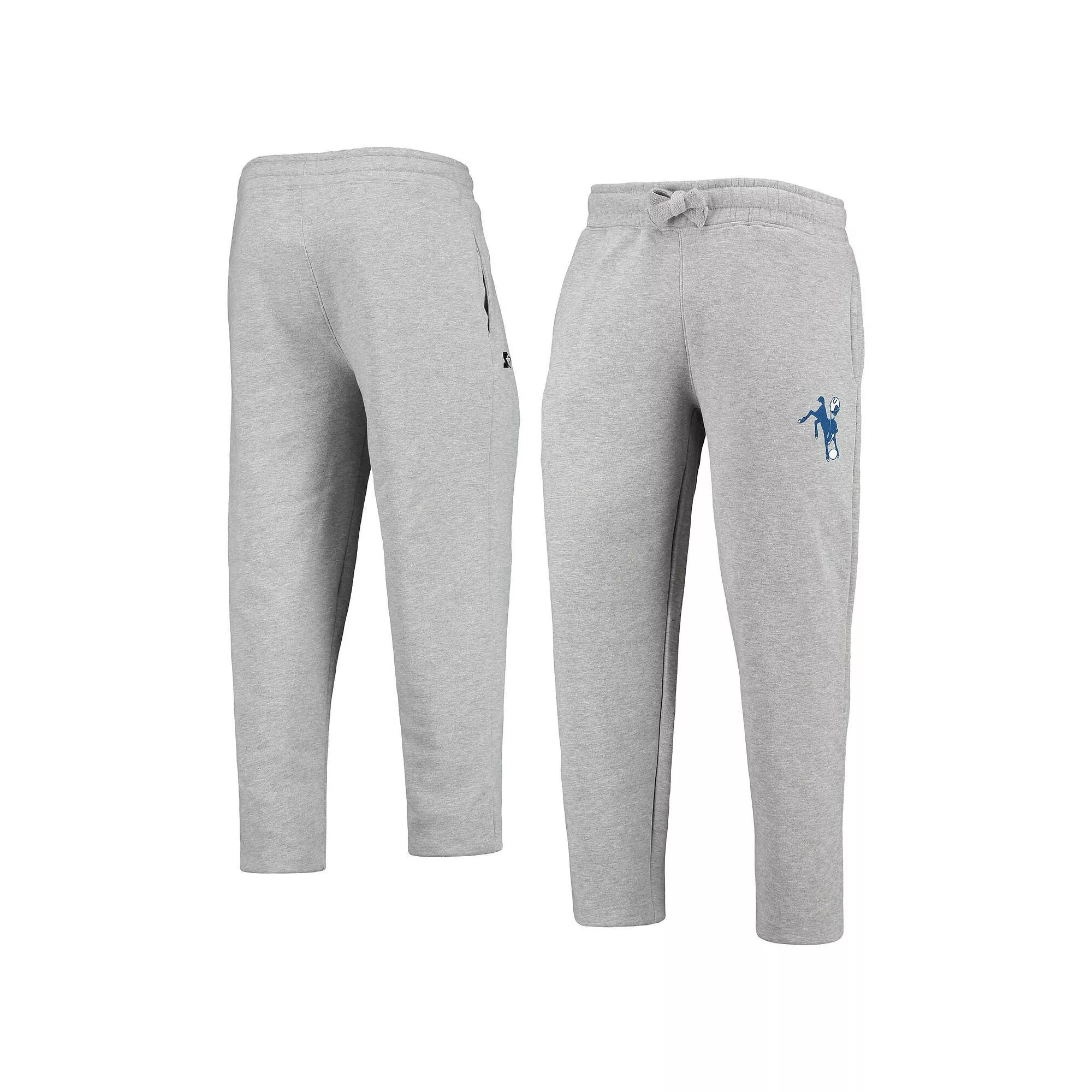 Men's Starter Heathered Gray Indianapolis Colts Team Throwback Option Run Sweatpants, Size: 2XL, Grey Product Image