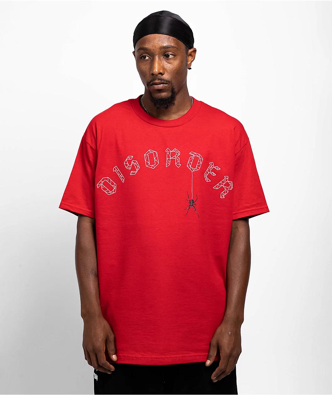 Disorder Webbed Red T-Shirt Product Image