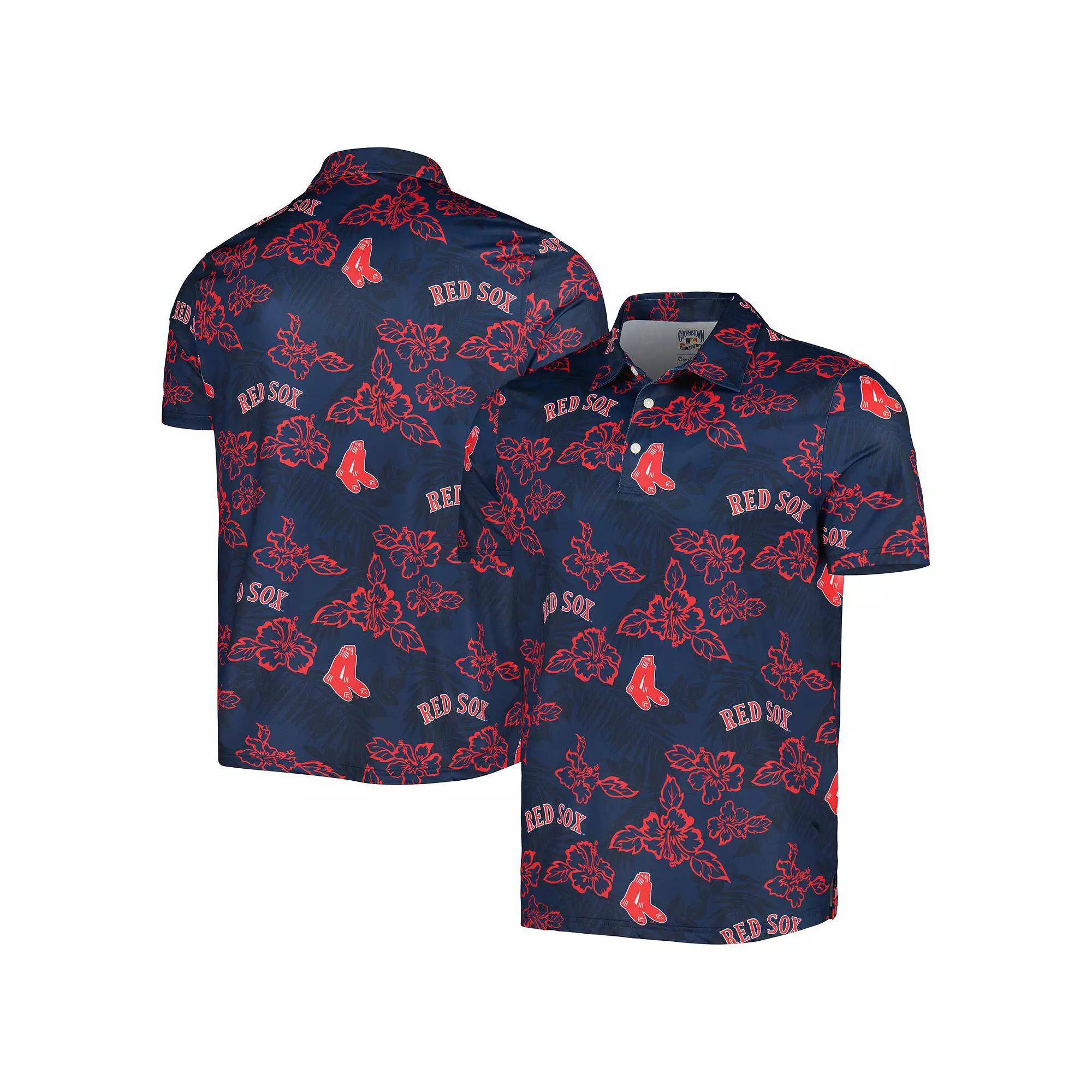 Men's Reyn Spooner Navy Boston Red Sox Cooperstown Collection Puamana Print Polo,  Product Image