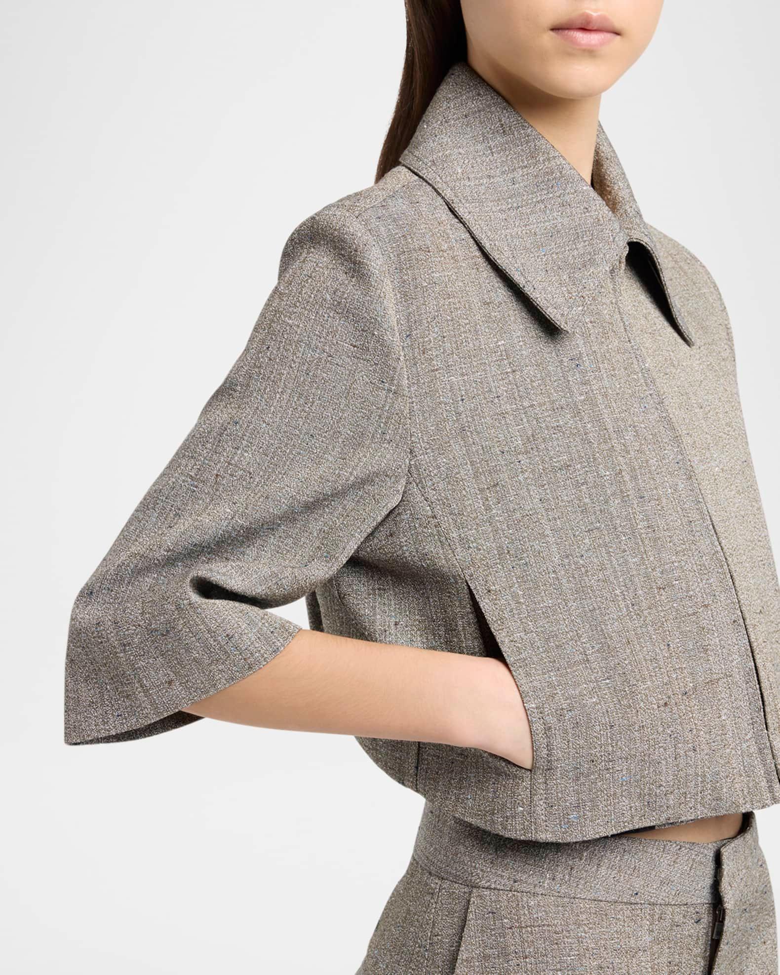 Knotted Melange Cropped Jacket  Product Image