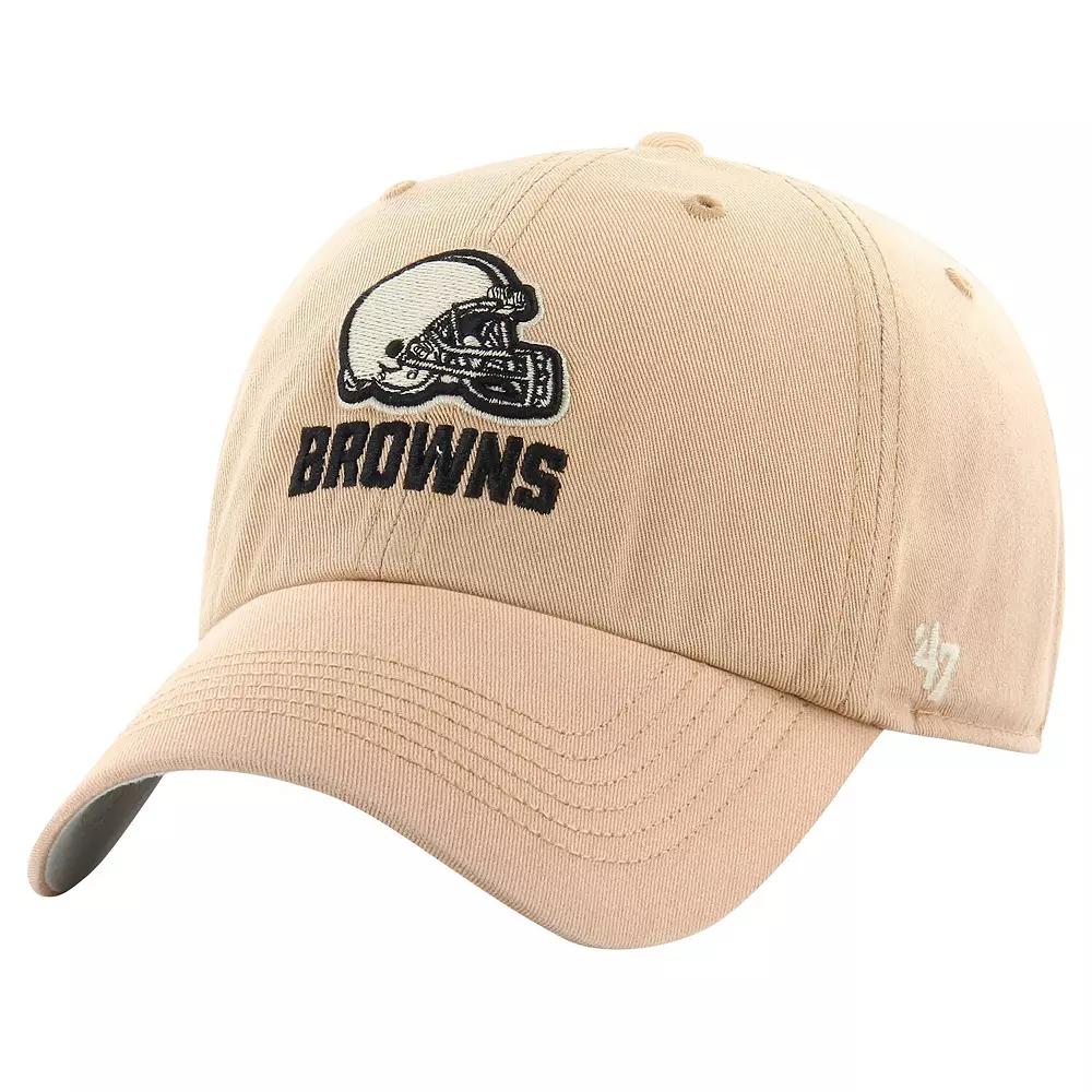 Men's '47 Khaki Cleveland Browns Dusted Relaxed Franchise Fitted Hat, Size: Large, Beig K Product Image