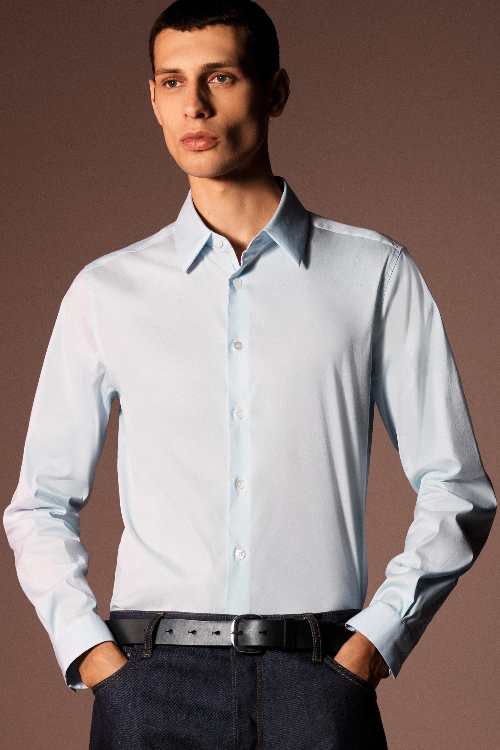 SLIM TAILORED POPLIN SHIRT Product Image