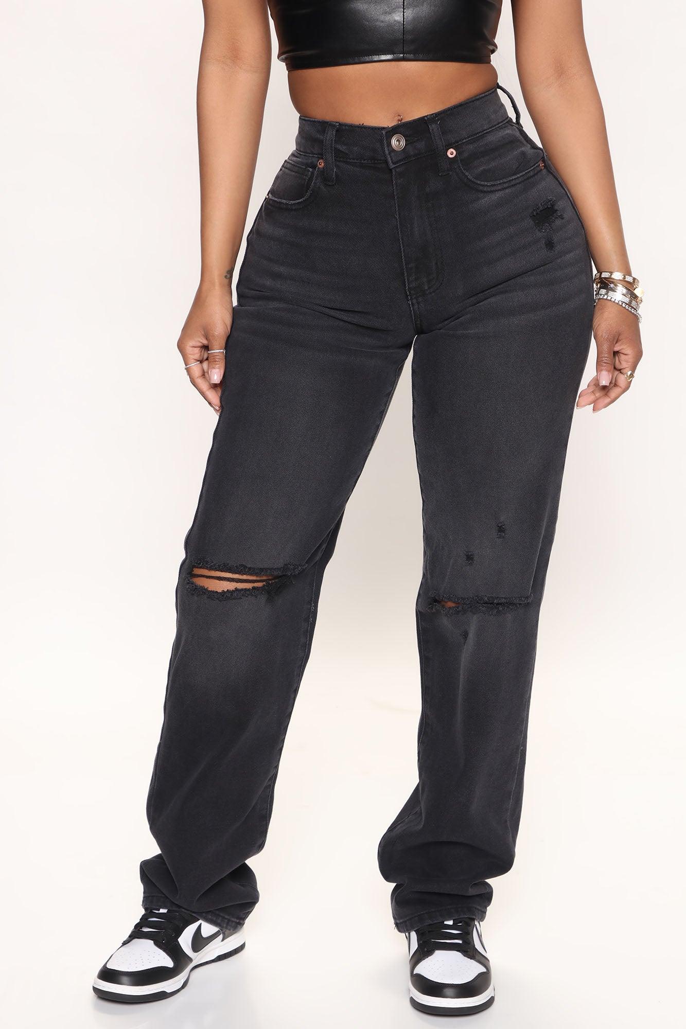 90's Nostalgia Straight Leg Jeans - Black Product Image