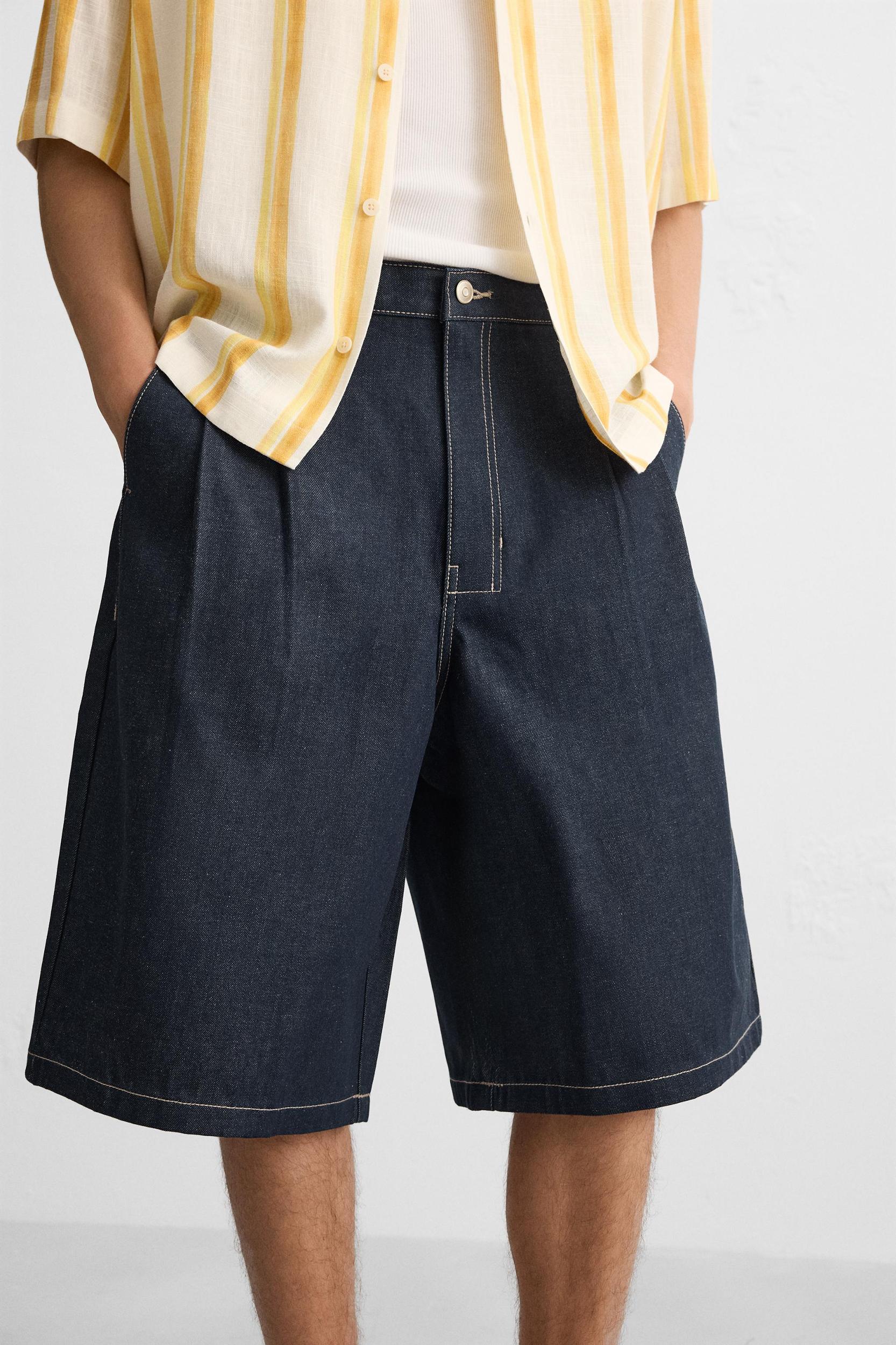 WIDE FIT DENIM SHORTS Product Image