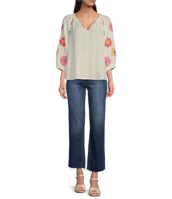 KUT from the Kloth Petite Size Kelsey High Rise Flare-Inset Leg Fab Ab Technology Stretch Denim Jeans Product Image