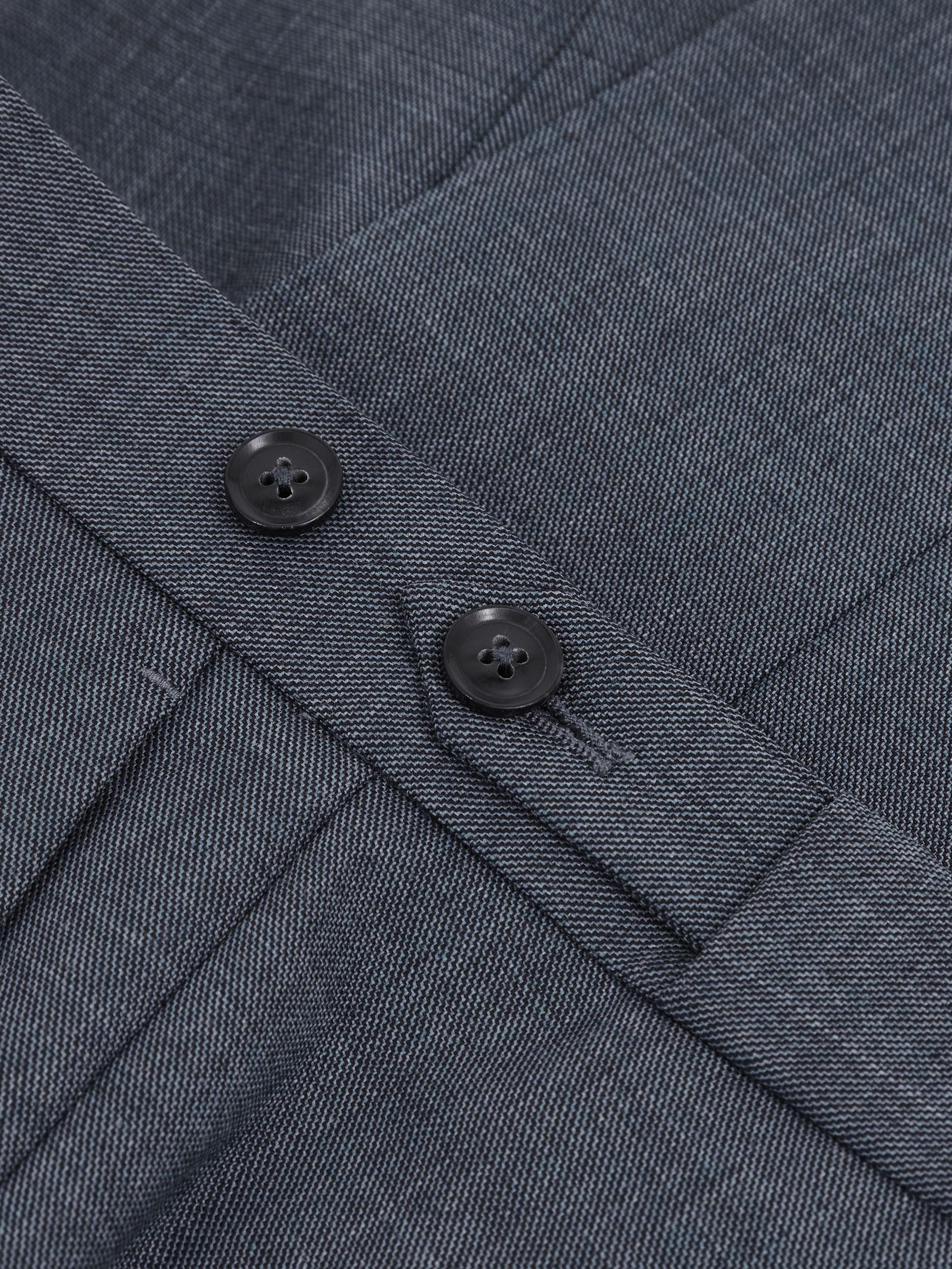 Regular-Fit Double-Breasted Sharkskin Wool-Blend Suit Blazer in Charcoal Grey Product Image