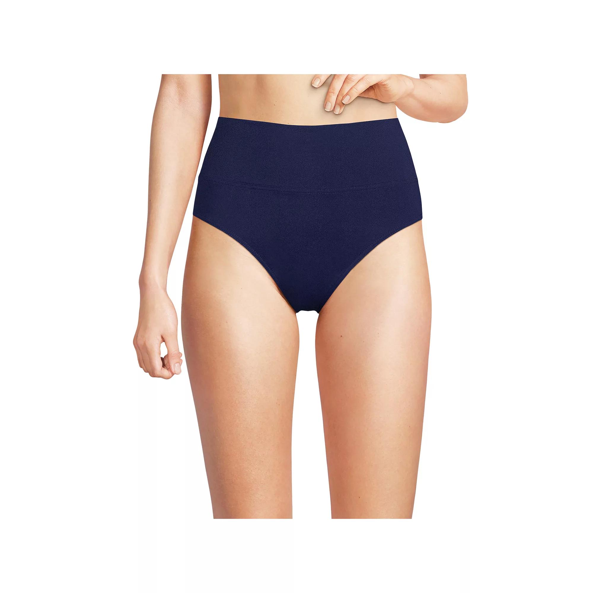 Women's Lands' End Chlorine Resistant Fold Over High Waisted Bikini Bottoms,  Product Image