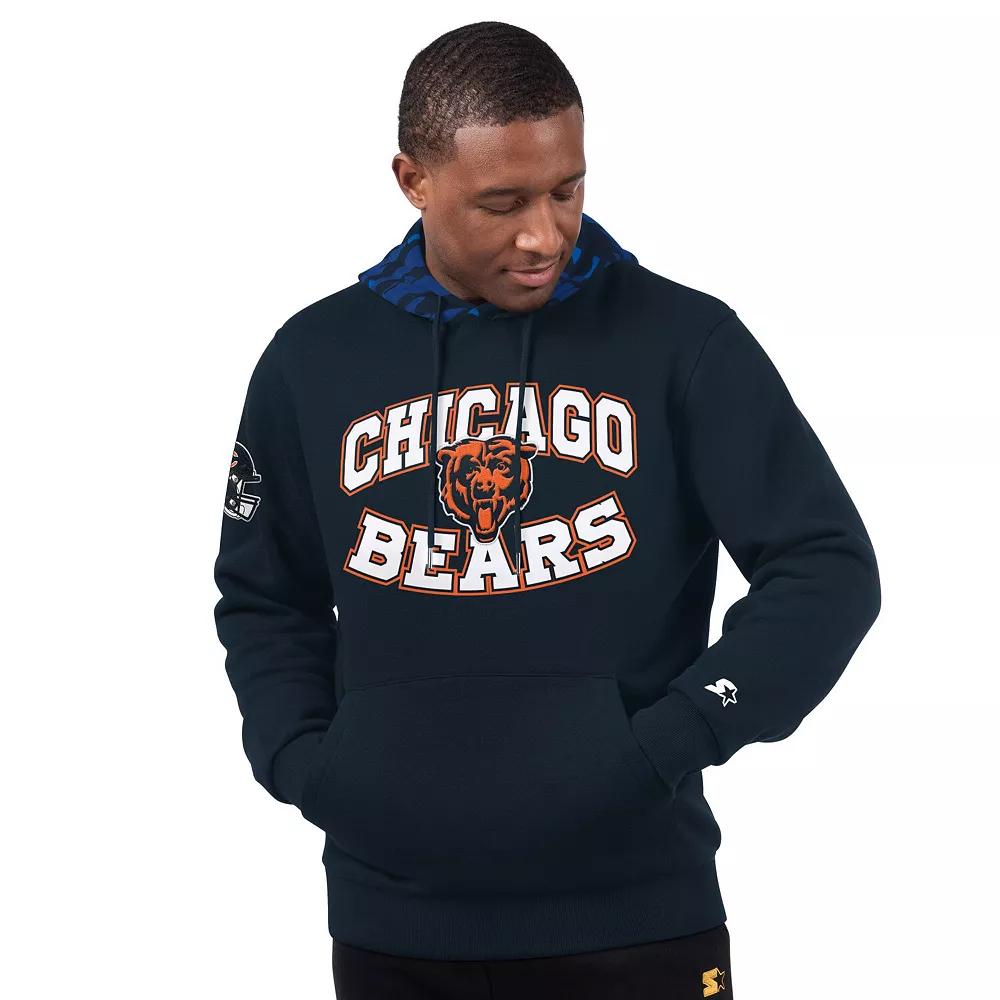 Men's Starter Navy Chicago Bears Thursday Night Gridiron Pullover Hoodie,  Product Image