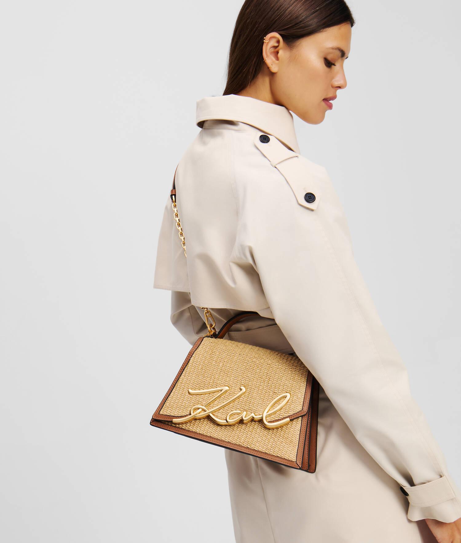 K/SIGNATURE MEDIUM RAFFIA CROSSBODY BAG Product Image