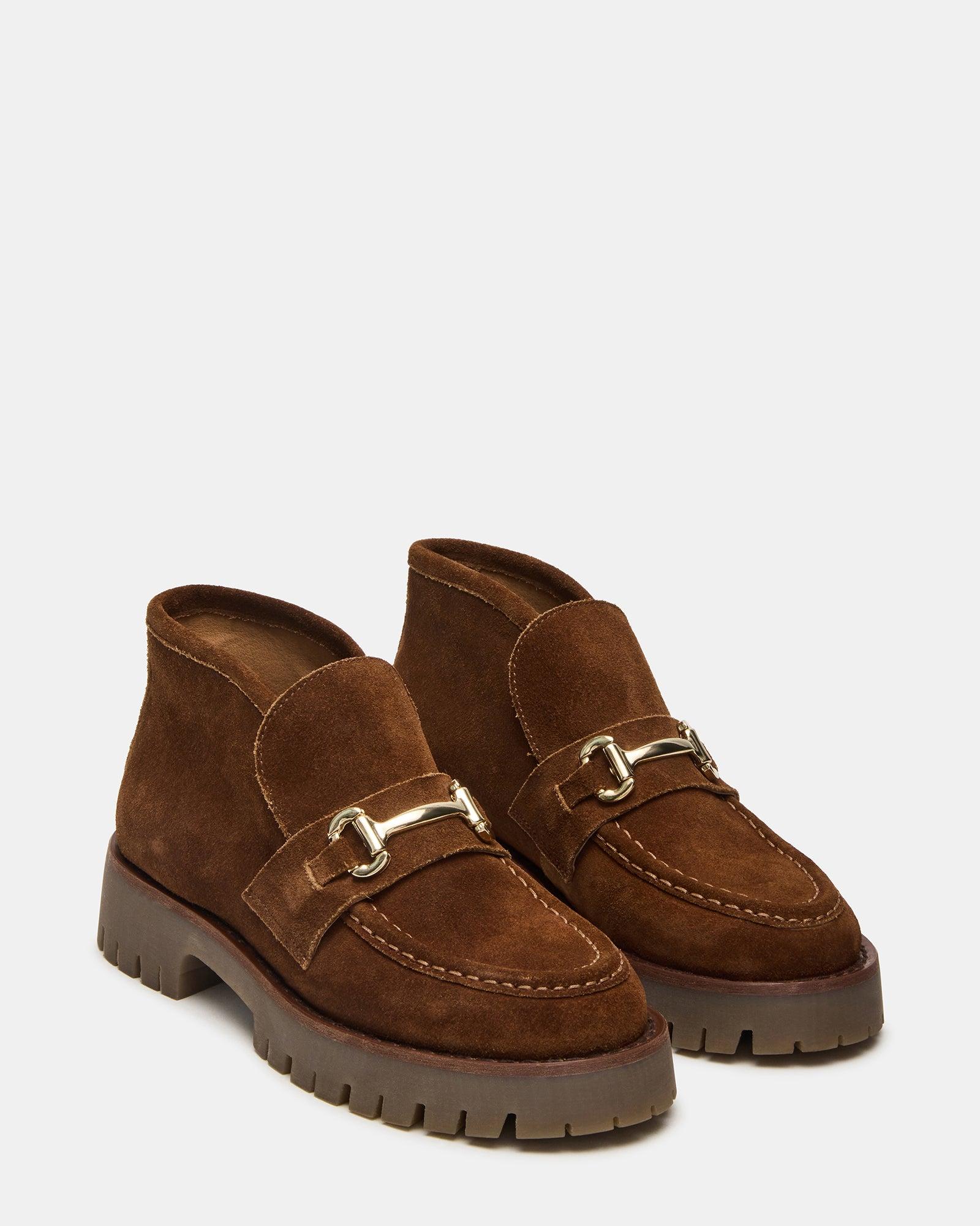 LEON FAUX FUR CHOCOLATE BROWN SUEDE Female Product Image