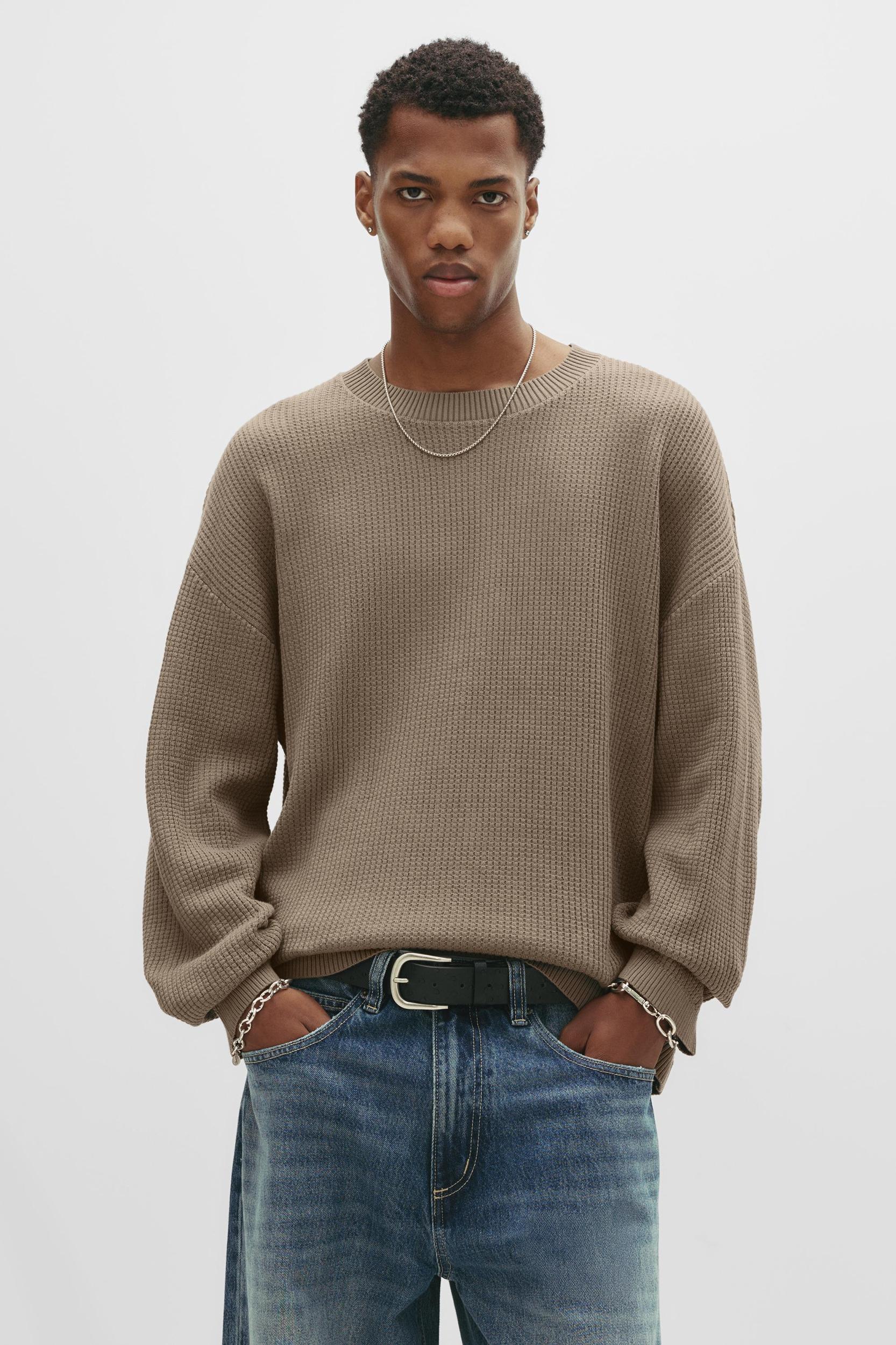 Waffle knit sweater Product Image