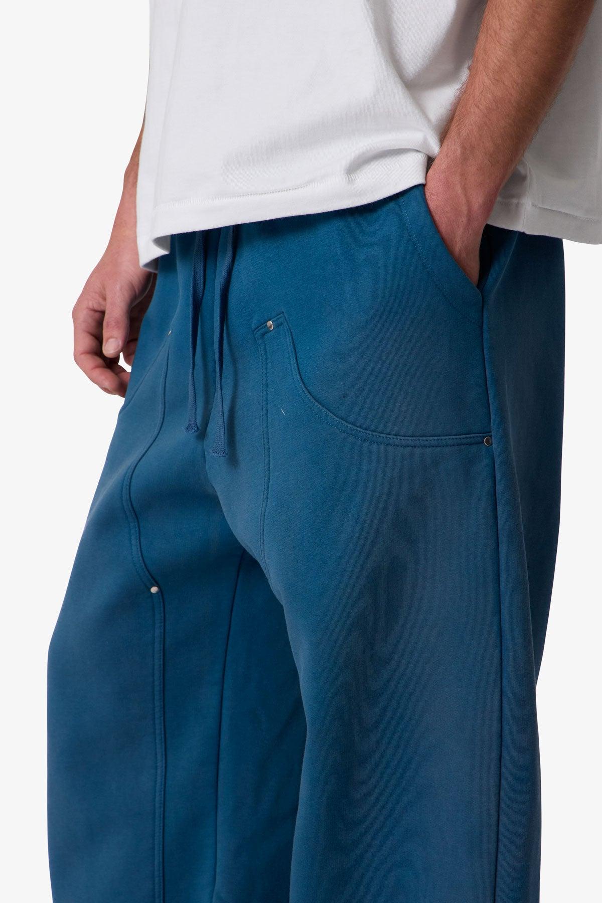 West Double Knee Sweatpants - Blue Product Image