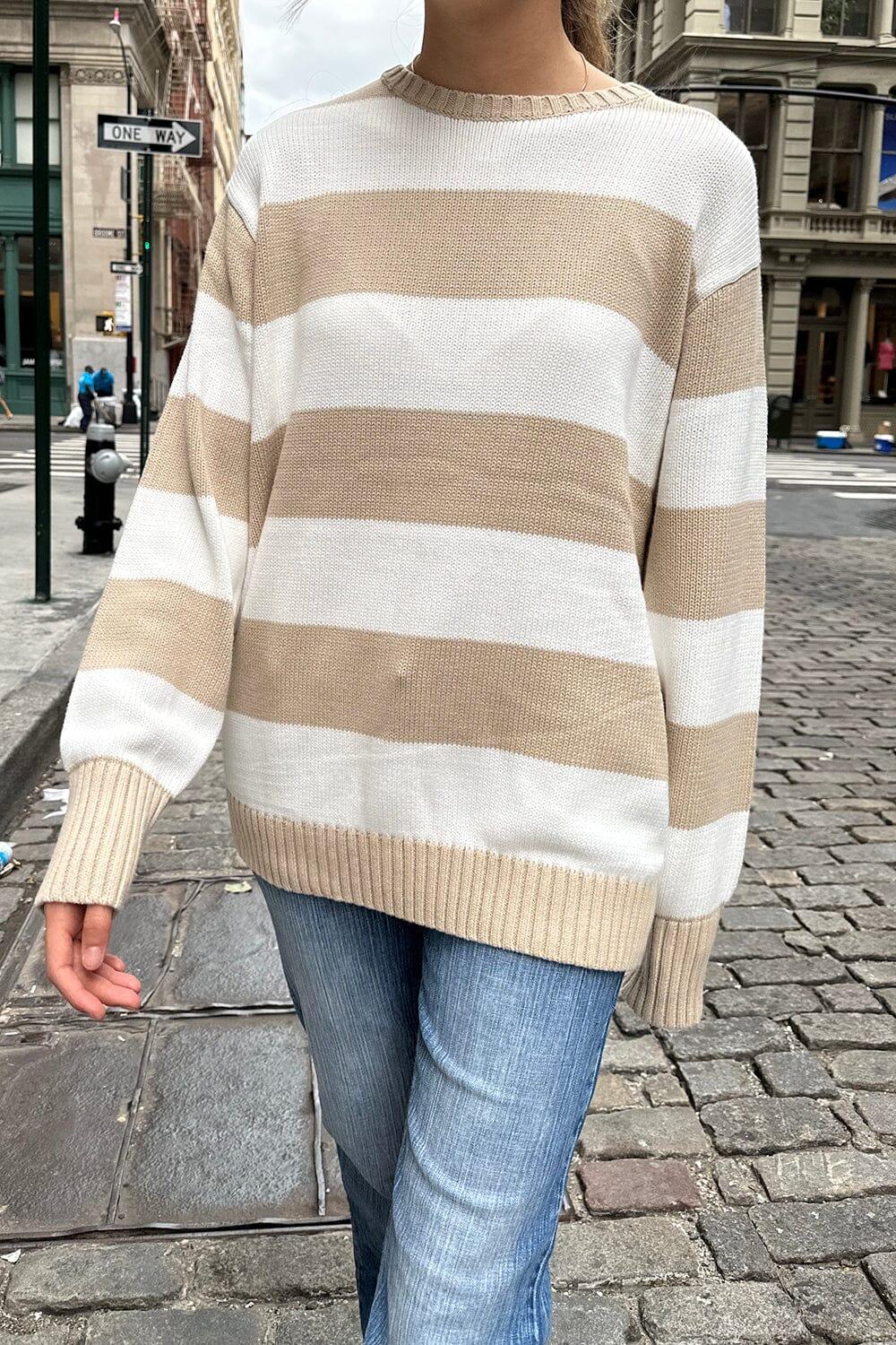 Brianna Cotton Thick Stripe Sweater Product Image