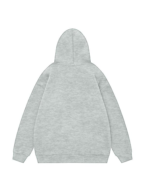 Solid Color Stretchy Hem Loose Oversized Hoodie Product Image