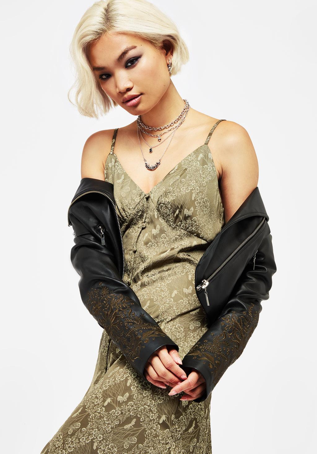 Yara Floral Print Button Up Maxi Slip Dress Product Image