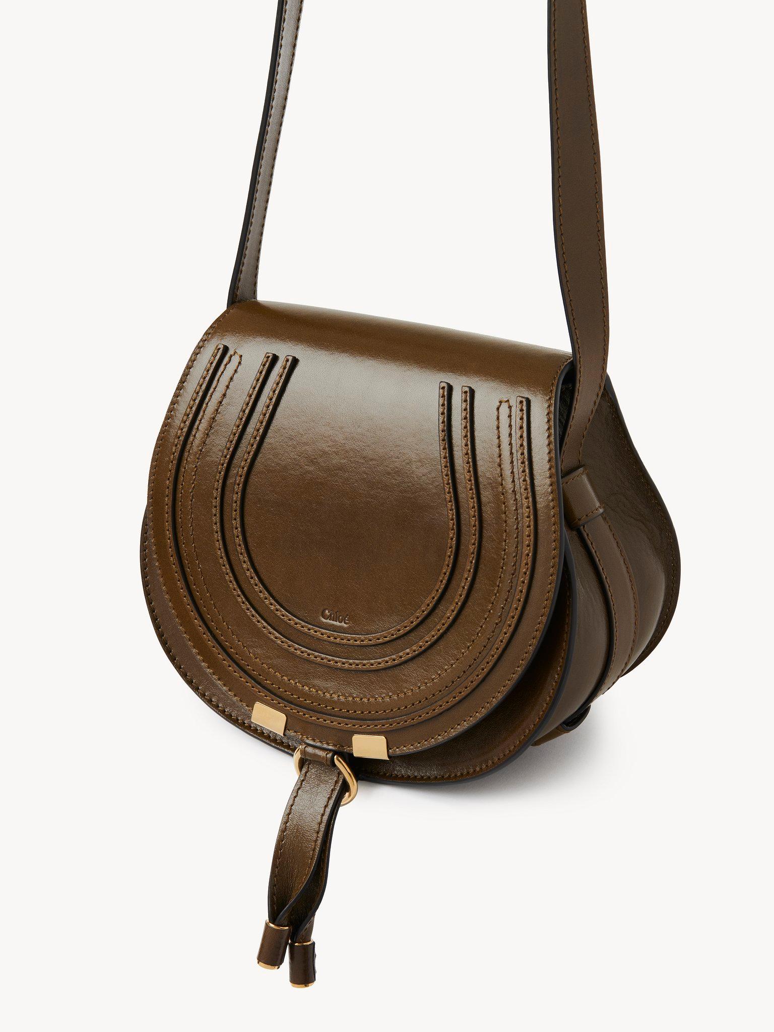 Small Marcie saddle bag in shiny leather Product Image