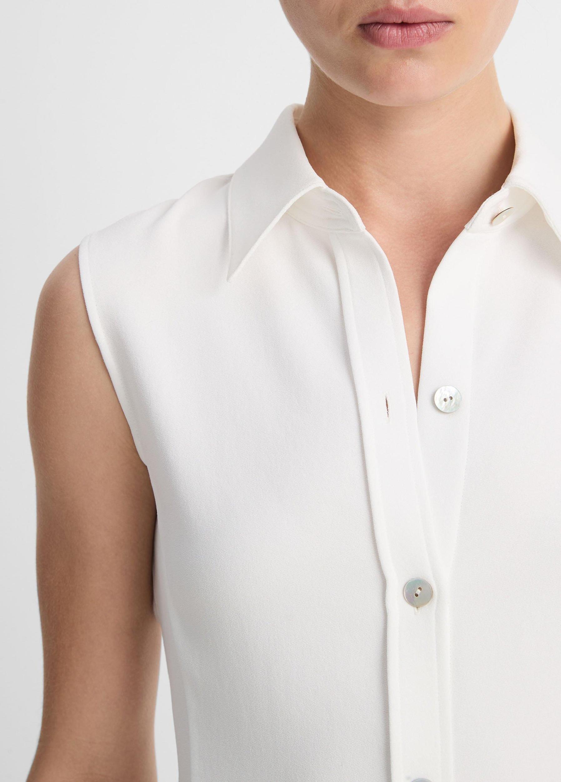 Sleeveless Button-Front Shirt Product Image