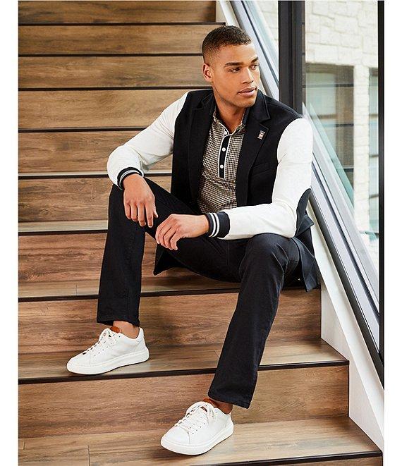 Murano Slim Fit Houndstooth Short Sleeve Polo Shirt Product Image