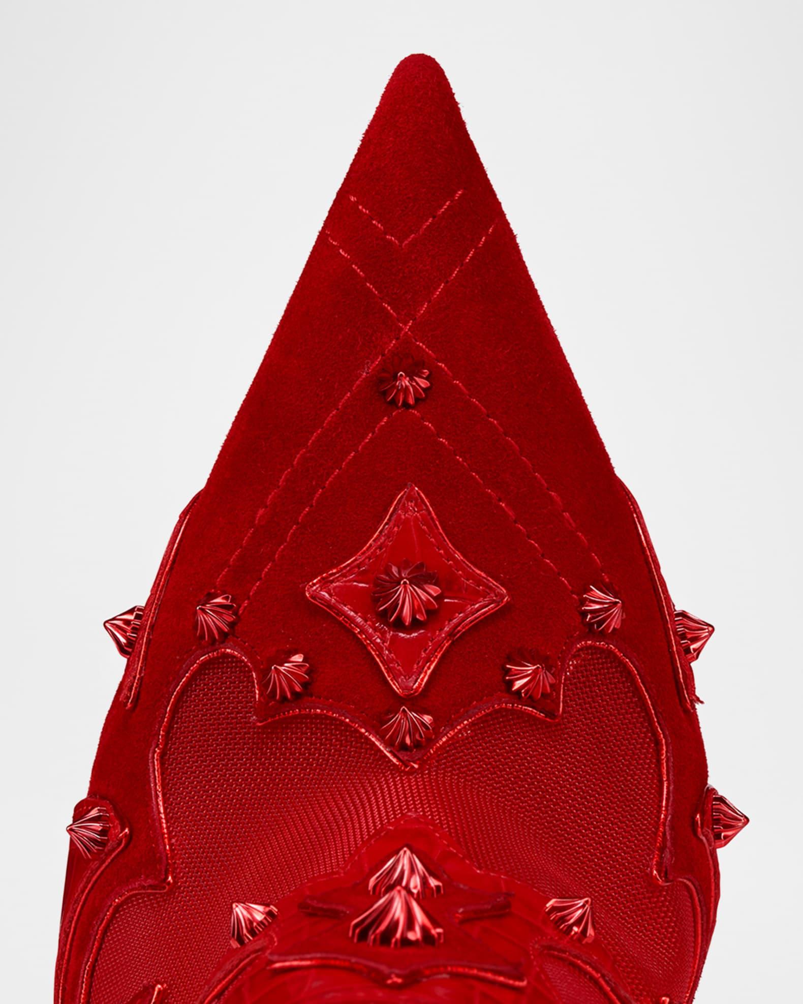 Mulatiag Suede Mesh Red Sole Mule Pumps Product Image