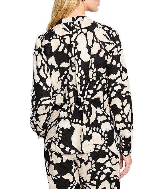 NIC + ZOE Woven Evening Petal V-Neck Long Sleeve Shirt Product Image