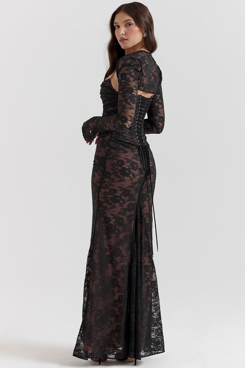 Artemis  black lace maxi dress Product Image