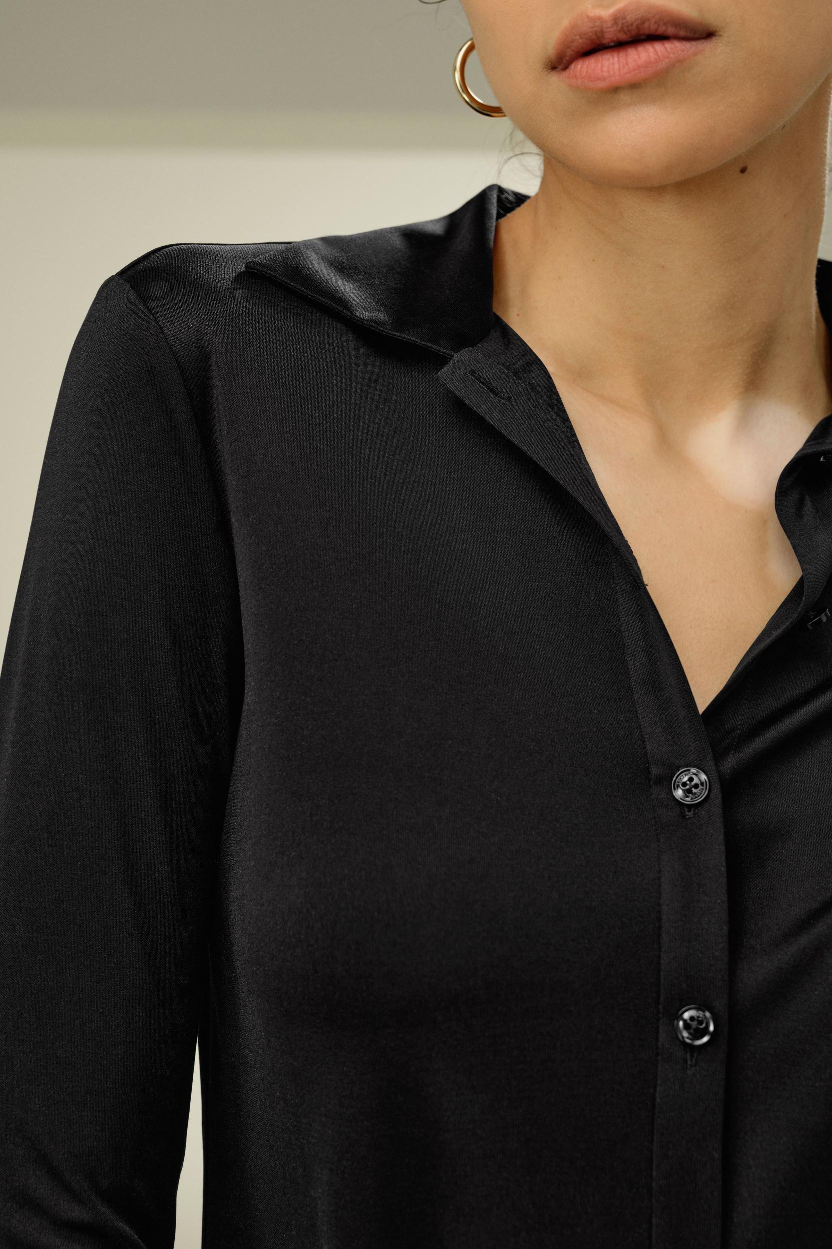 Basic Slim Silk Jersey Shirt Product Image