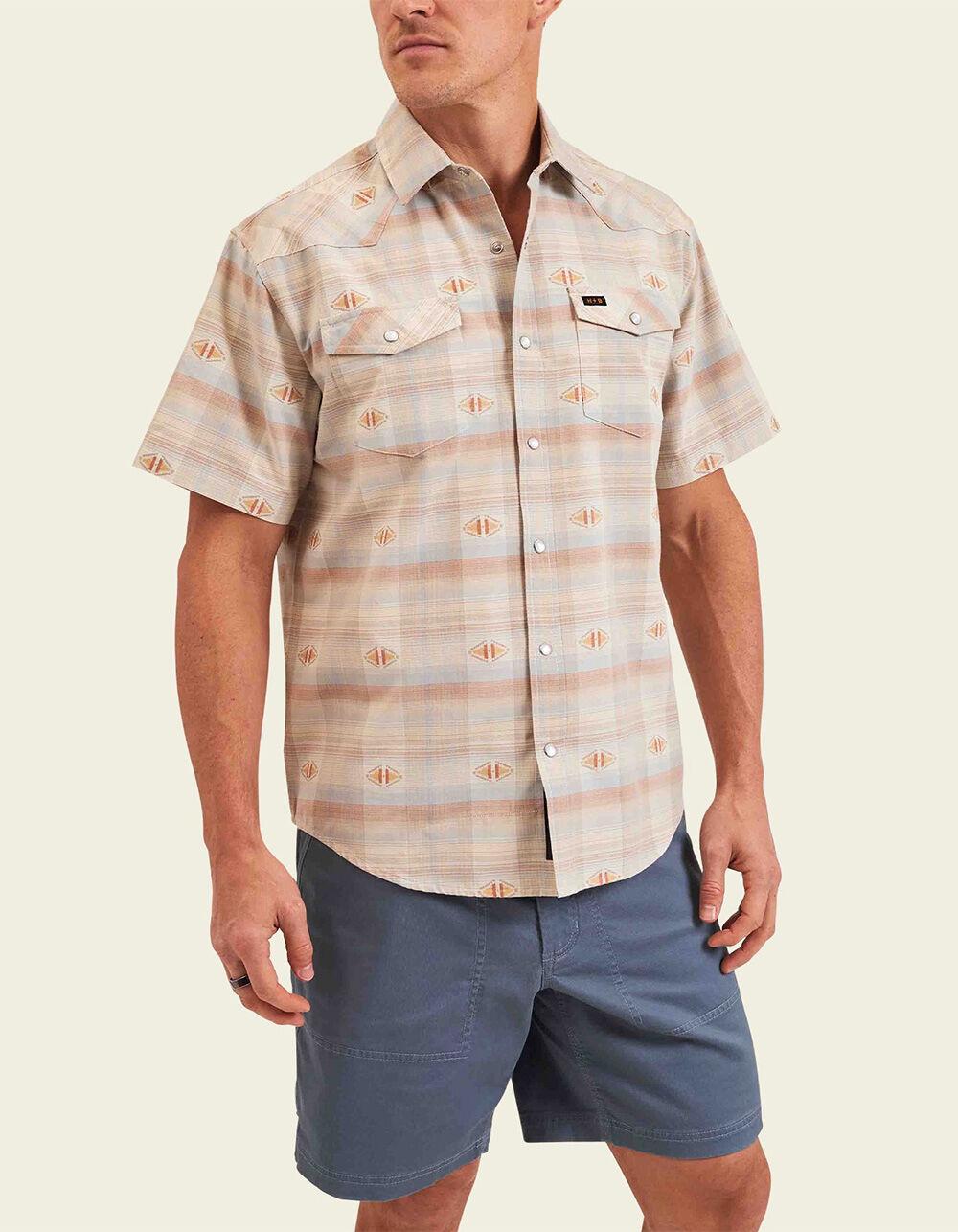 HOWLER BROTHERS H Bar B Mens Snap Front Shirt - CREAM Product Image