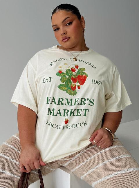 Local Produce Tee Cream Curve Product Image