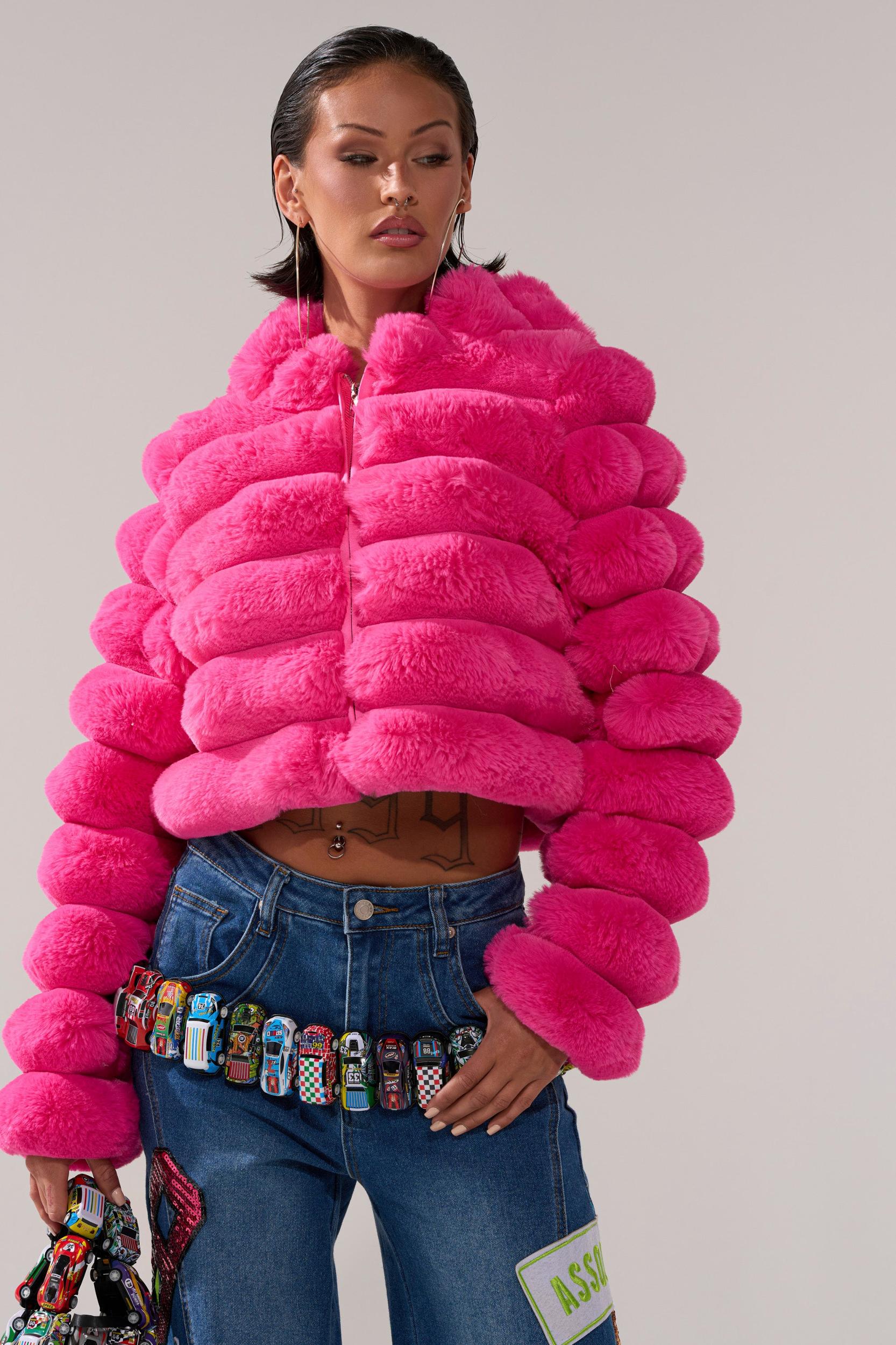 POPCORN FAUX FUR IN PINK Product Image