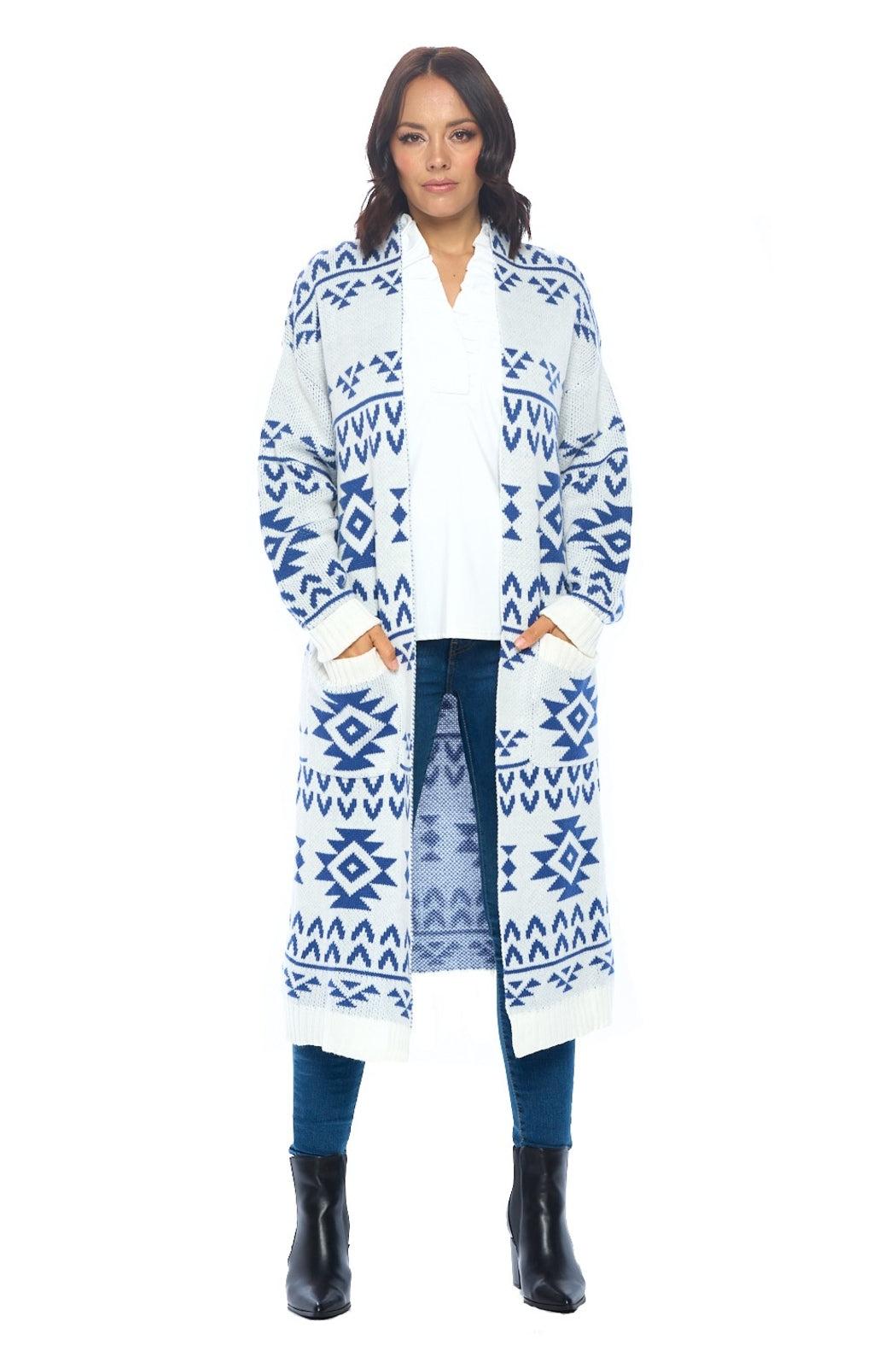 Blue Open Front Duster Product Image