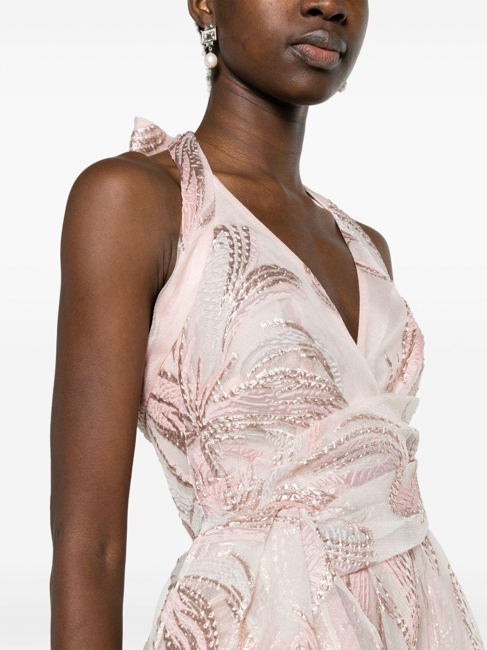 floral-appliqué belted minidress Product Image