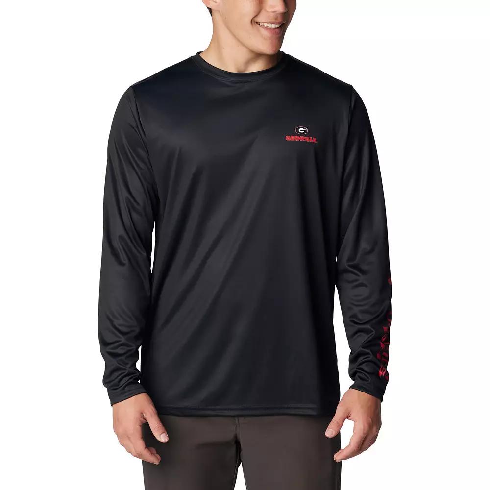 Men's Columbia Black Georgia Bulldogs Terminal Shot Omni-Shade Long Sleeve T-Shirt, Size: Large Product Image