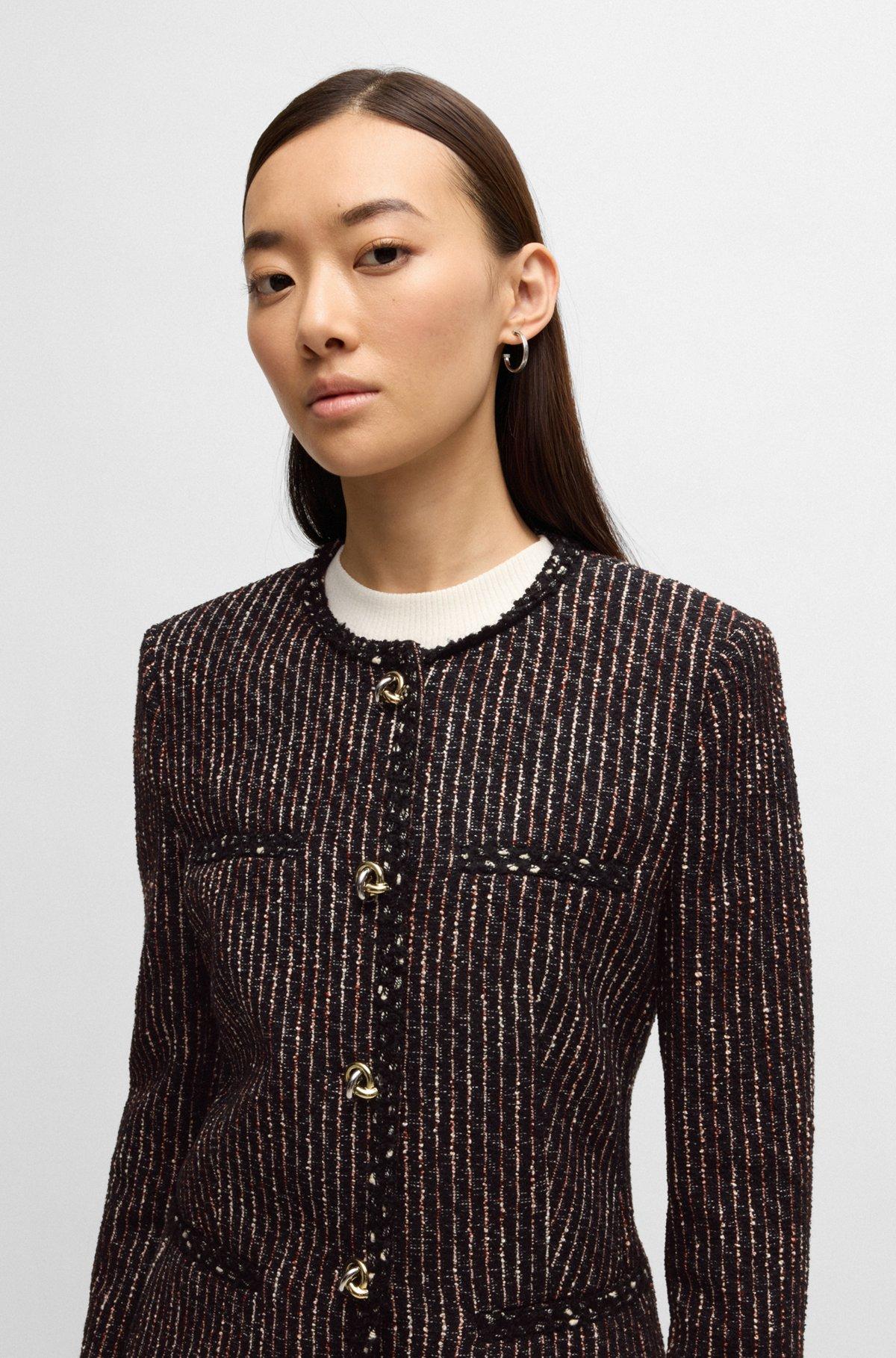 Slim-fit blazer in multicolored bouclé Product Image